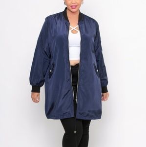 NWT Navy Bomber Jacket Plus Size
